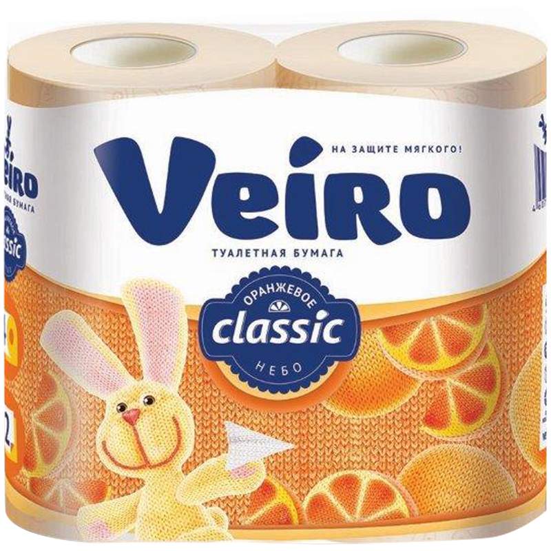 Туалетная бумага Veiro Classic 2сл4рулжелтый Абрикос/Цитрус