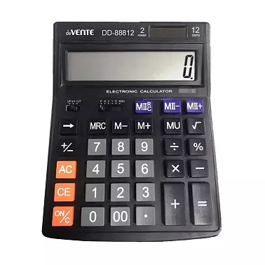 Калькулятор настольный DD-88812, 145x190x35 мм, 12 разрядный, двойное питание, deVENTE 4031332
