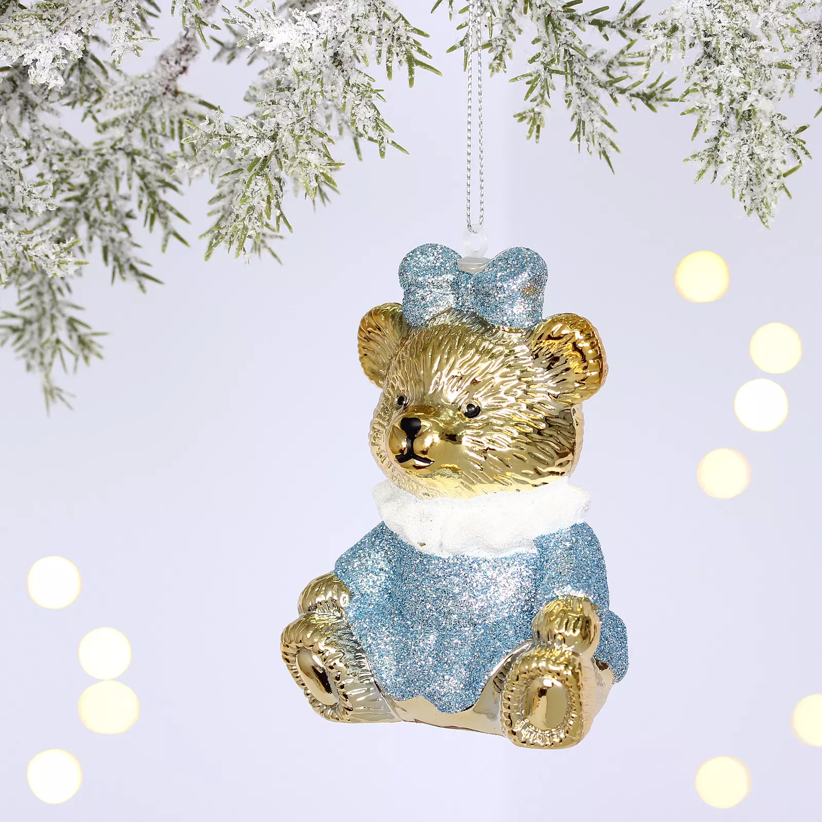 Елочная игрушка Милая медведица 7,5х6х9,5 см голубой 916-1667