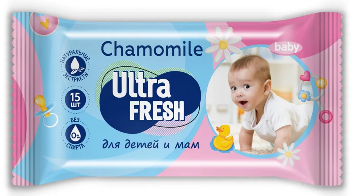 Влажные салфетки Ultra Fresh Baby 15 шт