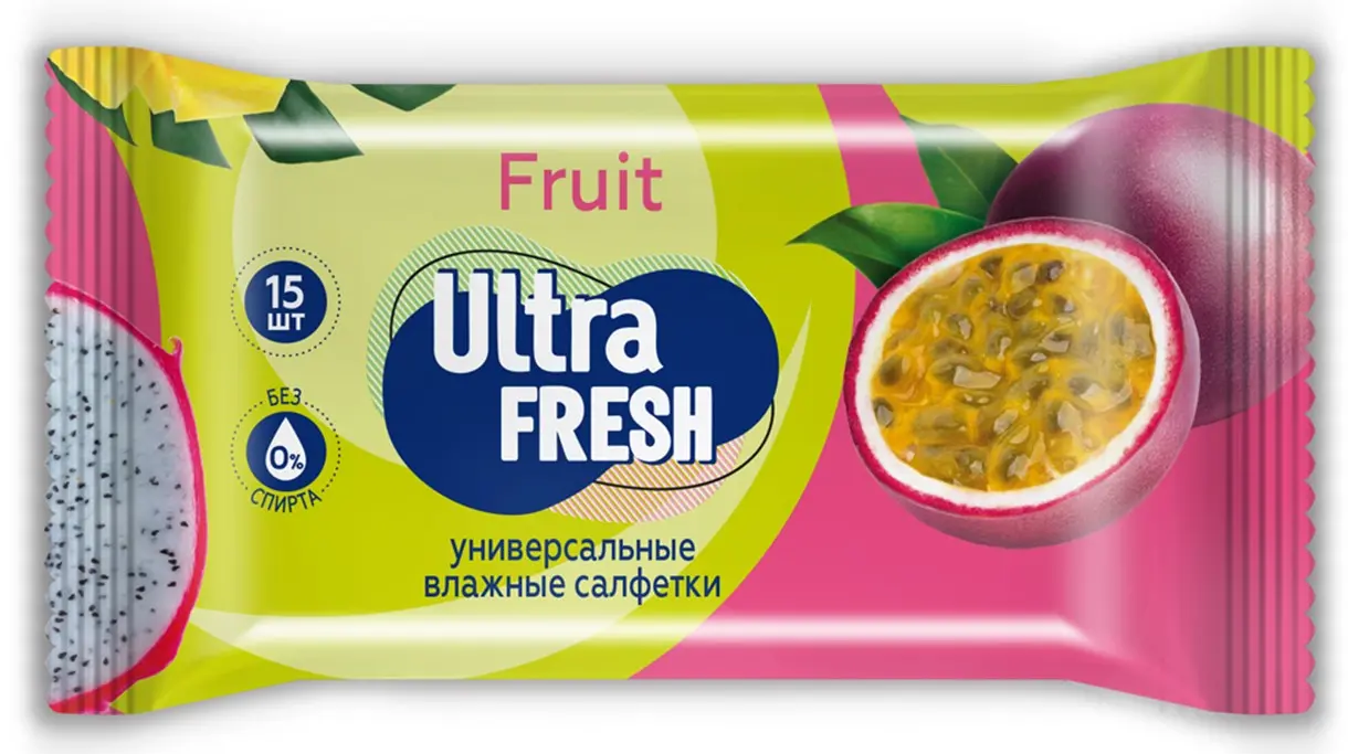 Влажные салфетки Ultra Fresh Flower_Fruit 15 шт