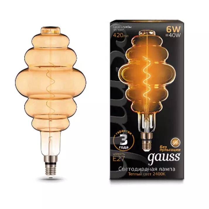 Лампа светодиодная Gauss Е27 230В 6Вт 2400К теплый
