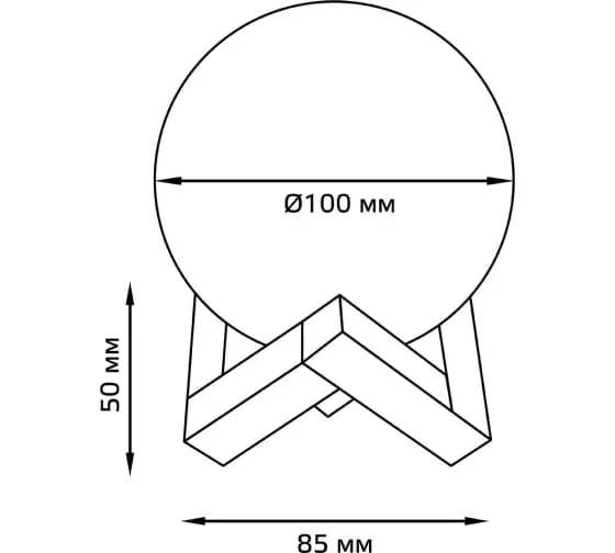 Светильник настольный светодиодный Gauss NN002 3D Луна 1W RGB 5V Li-ion 450mA D10см белый c пультом