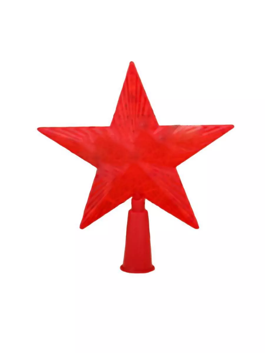 Верхушка на ёлку. Красная Звезда, 15х15 см, 10 LED, 1 режим, красный НВУ-0007
