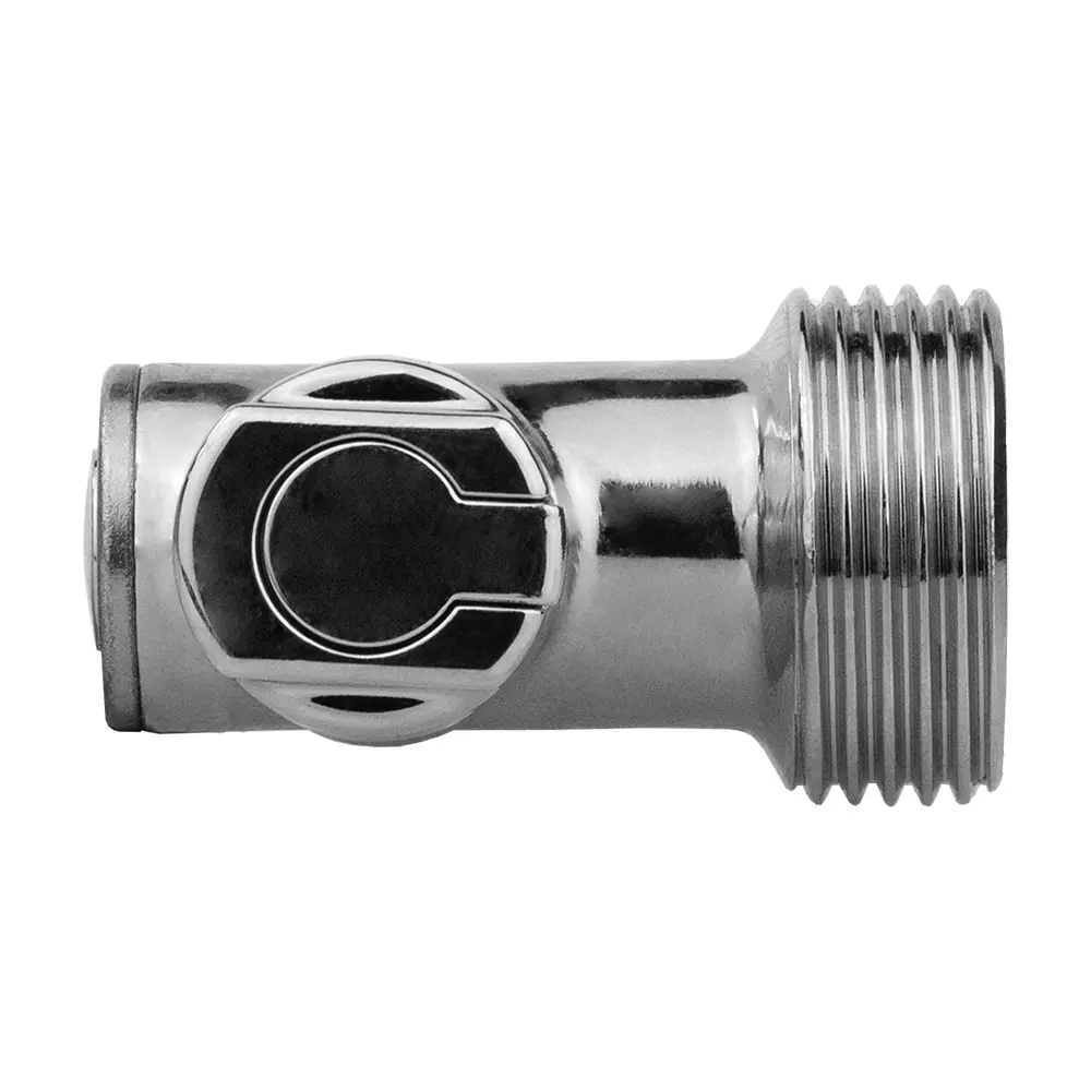 Кран шаровой угловой для бытовой техники 1/2&quot; х 3/4&quot; НР, (ручка сбоку) ХРОМ-POLISH.латунь,ГОСТ, MPF