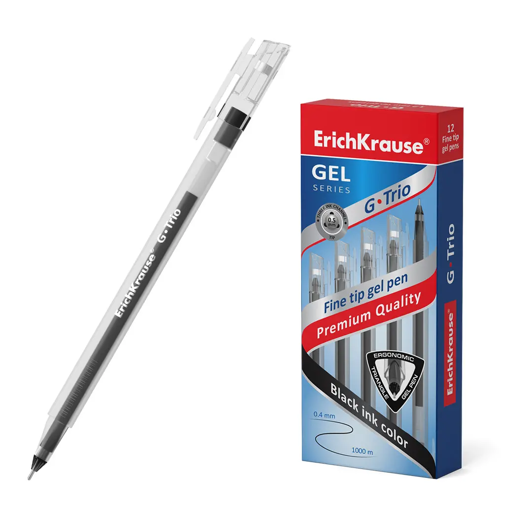 Гелевая ручка ErichKrause 54534 G-TRIO, черный