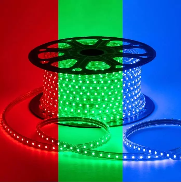 Светодиодная лента 220В 8Вт/м RGB на отрез 15мм SMD5050 60шт/м IP65 OGM O17-10