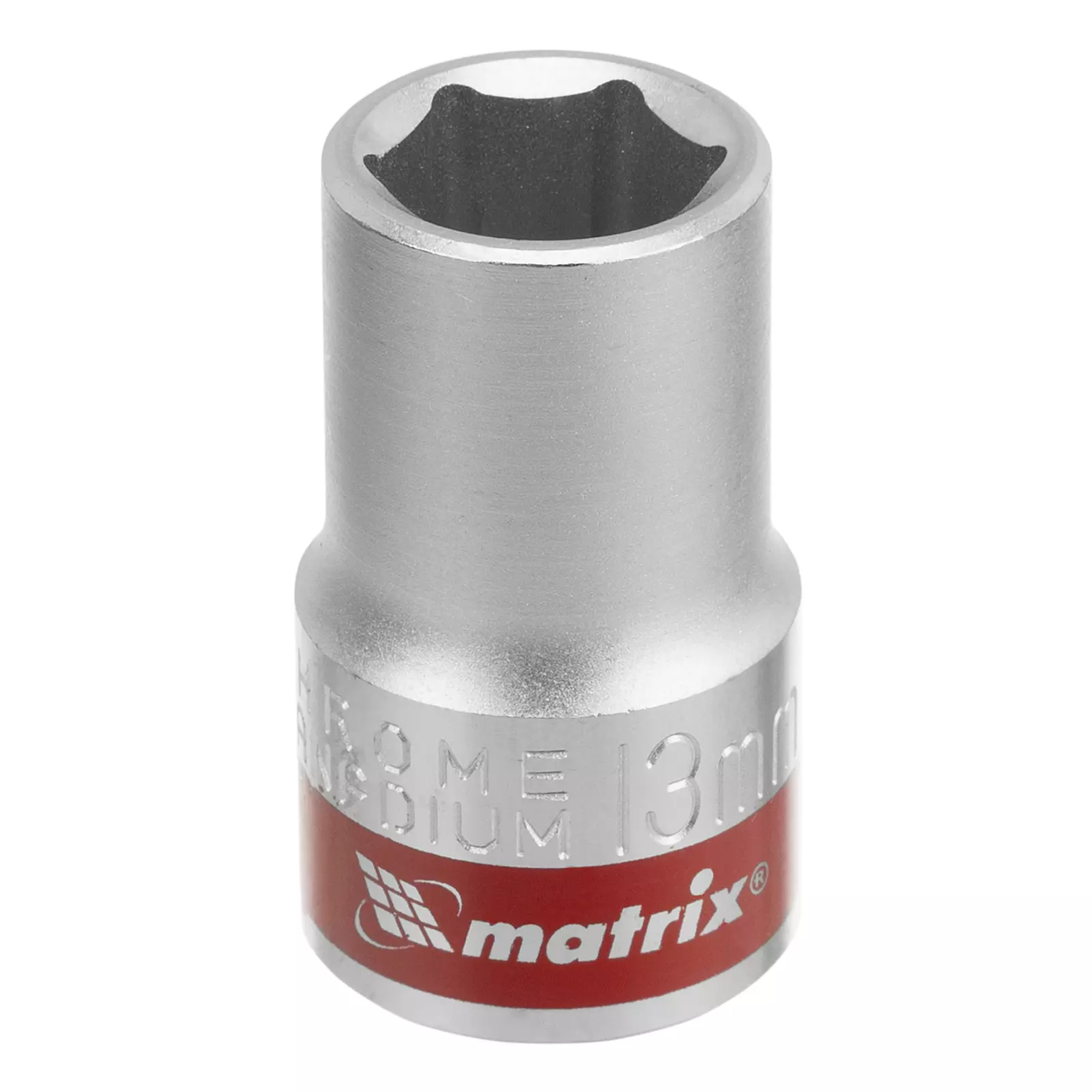 Головка торцевая 13мм, 6-гранная, Matrix 13113 CrV 1/2&quot; хром