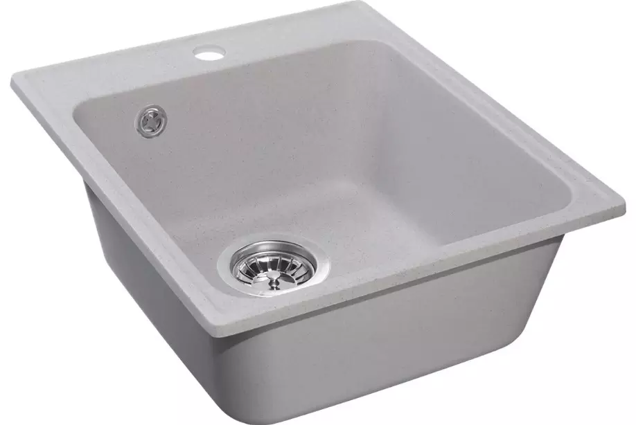 Кварцевая мойка для кухни 42х48х20 см Reflexion Quadra RF0243GR серый, прямоугольная