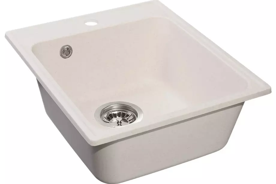 Кварцевая мойка для кухни 42х48х20 см Reflexion Quadra RF0243WH белый, прямоугольная