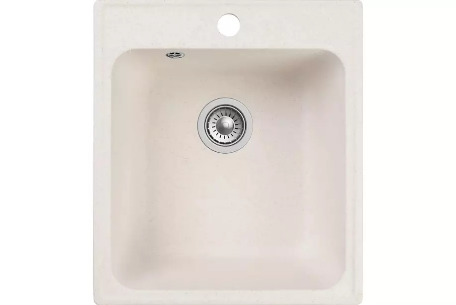 Кварцевая мойка для кухни 42х48х20 см Reflexion Quadra RF0243WH белый, прямоугольная