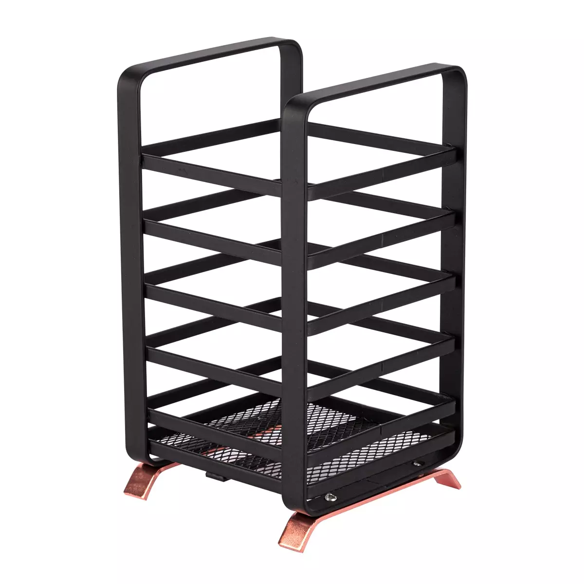 Подставка для столовых приборов 11х10х18 см металл, черный цвет, Pomi d'Oro P270026