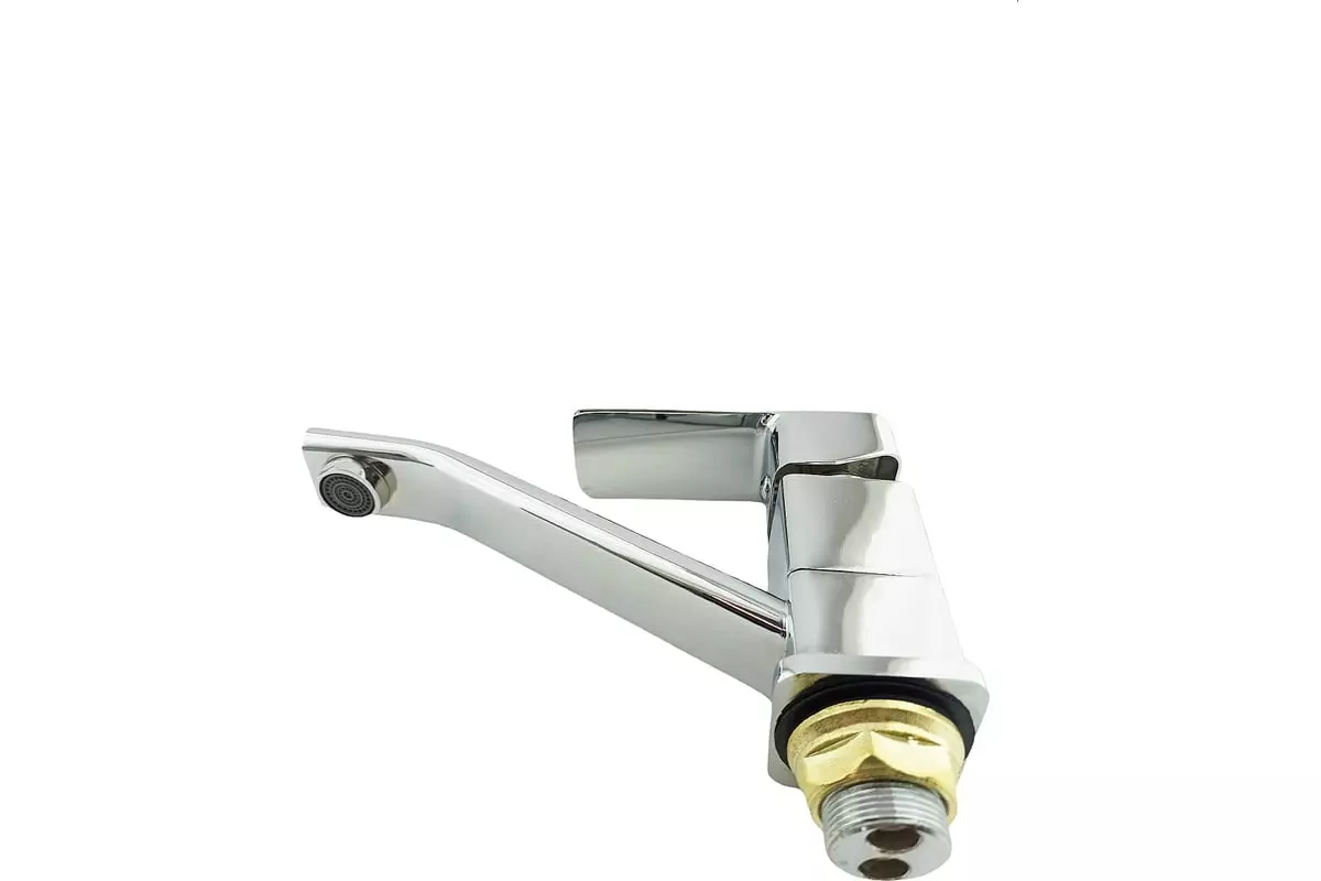 Смеситель для кухни, короткий излив, хром, Rainsberg R1003DF, силумин