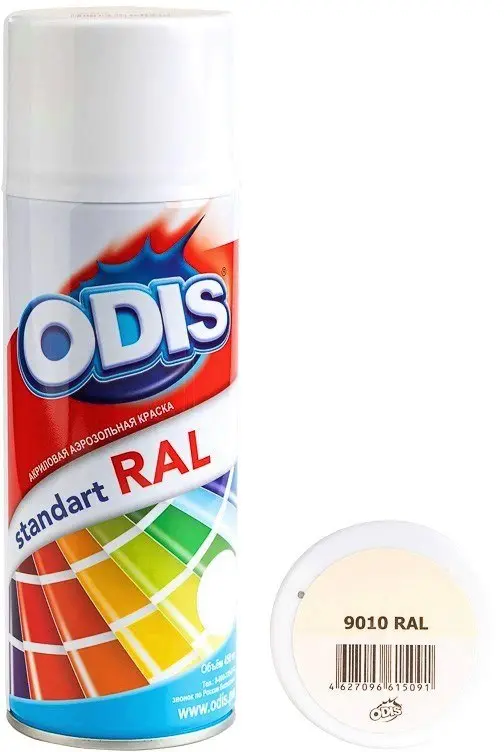 Аэрозольная краска RAL 9010 ODIS standart RAL белый