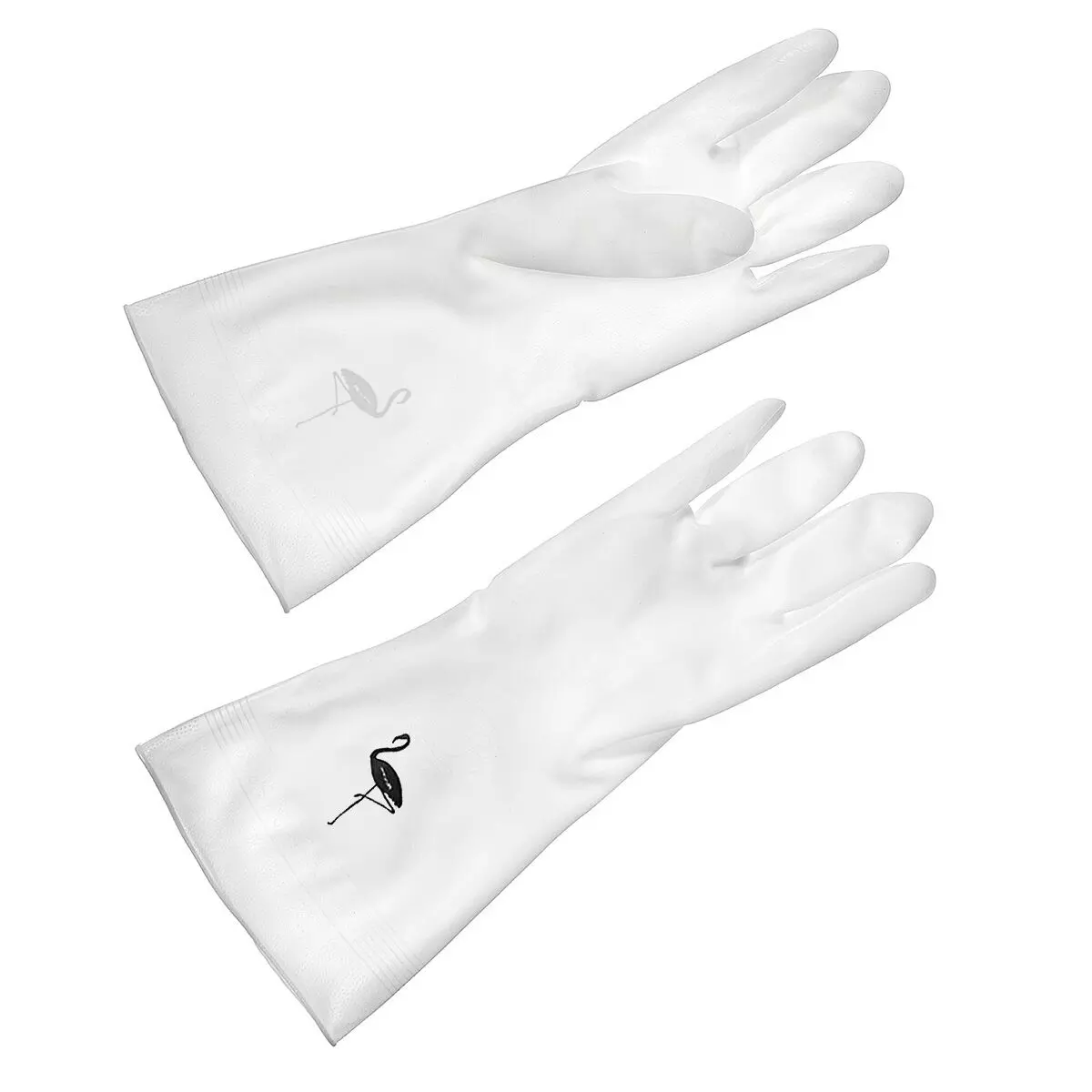 Перчатки ПВХ белые с фламинго,You'll love, L 74976