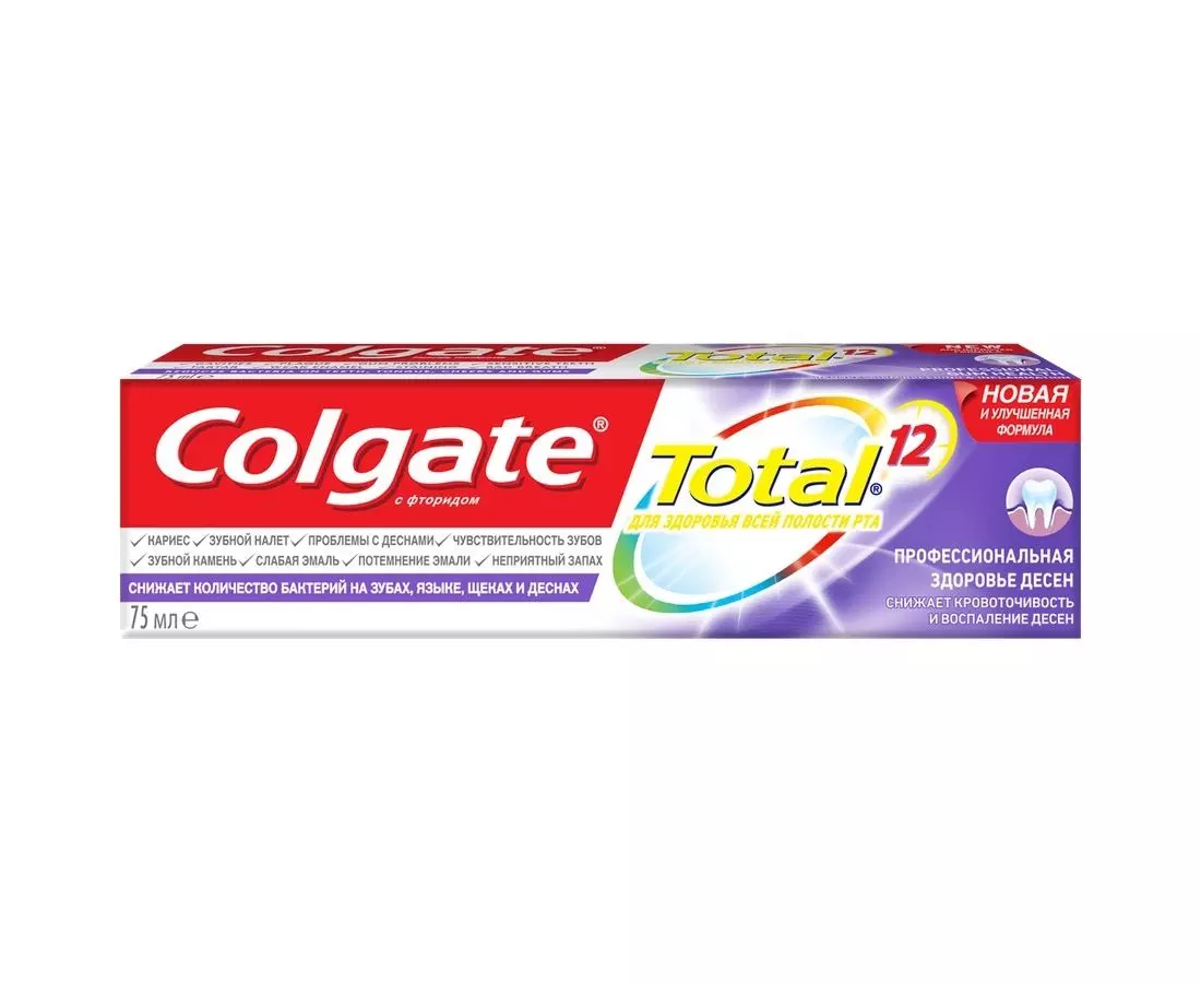 Зубная паста Colgate TOTAL 12 Здоровье Десен, Профессиональная, 75 мл