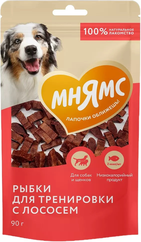 Тренировочное лакомство для собак Мнямс рыбки из лосося 90 г