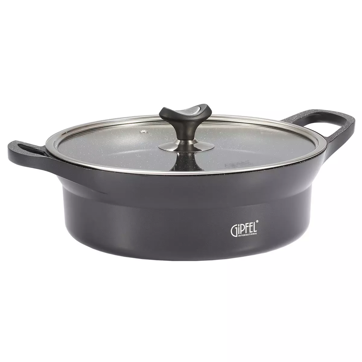 Сотейник 26x9,0 см 3,7 л, литой алюминий, индукция, с кышкой &quot;AZUL BLACK&quot; 51921 GIPFEL