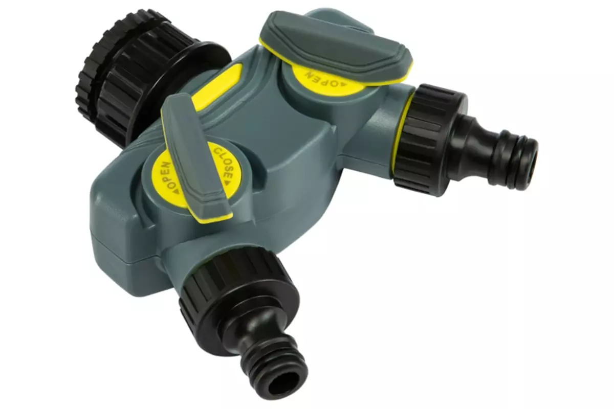 Разветвитель для шланга 2-х канальный 1/2"х3/4" регулируемый Профи "ЧЕТЫРЕ СЕЗОНА" 62-0223-F