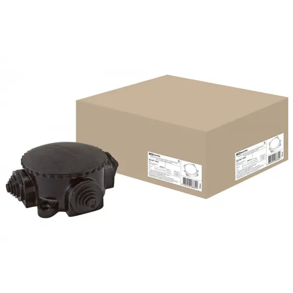 Электромонтажная коробка TDM КЭМ 1-10-4М ОП (диаметр 72 мм; IP44; 4-х рожковая; карболит) SQ1401-1003