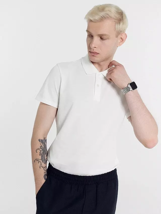 Поло мужское Mark Formelle 111834/1 белый, р-р 108-170/176 (54 / XXL)