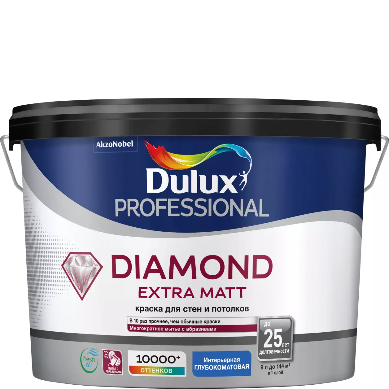 Краска для стен и потолка Dulux Professional Diamond Extra Matt глубокоматовая BW 9 л 5717199