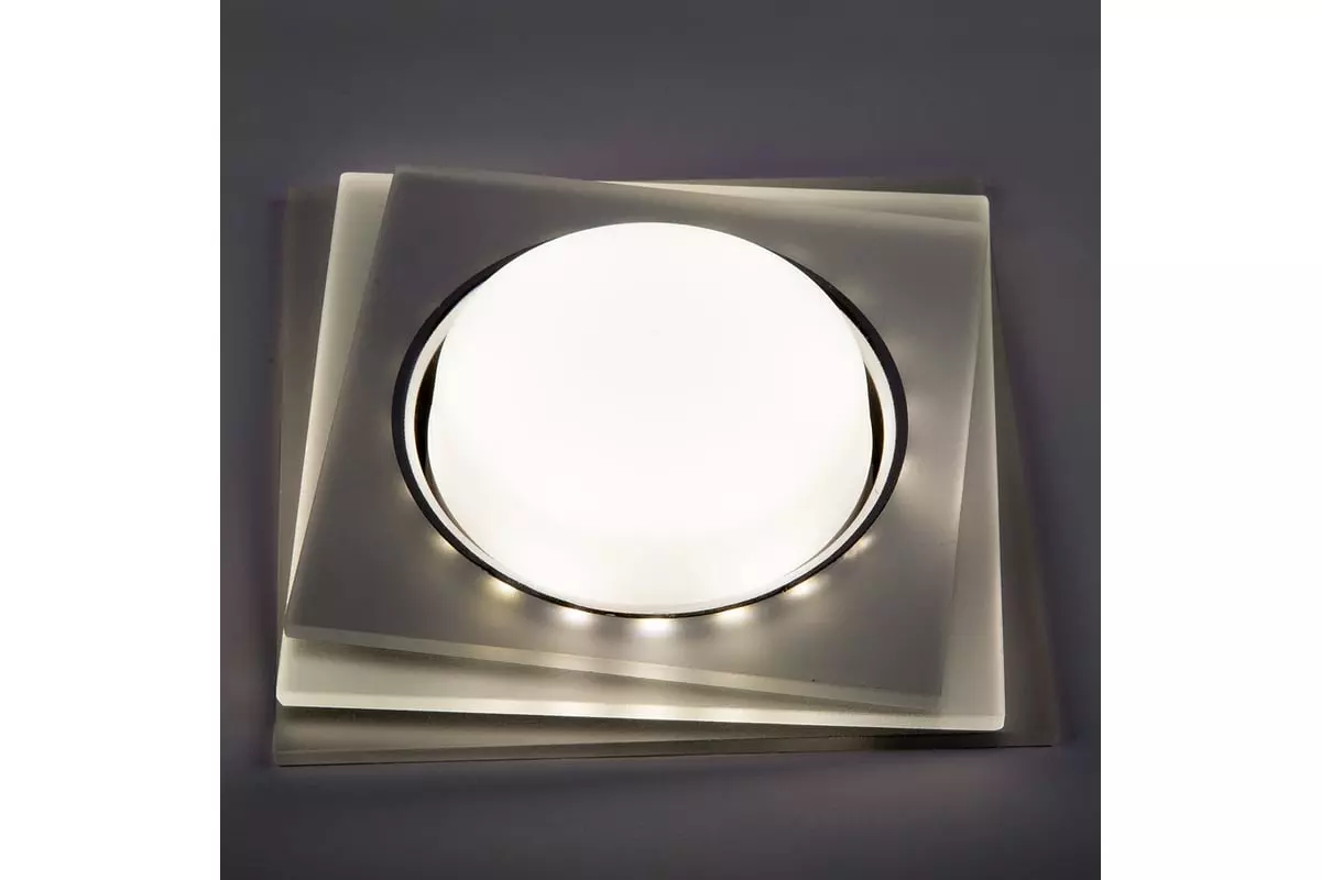 Точечный светильник встраиваемый GX53 с подсветкой матовый белый General 661318