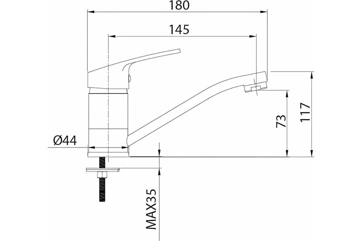 Смеситель для раковины, поворотный излив, хром, Milardo Simp, MI SIMSBR0M01, латунь, классика