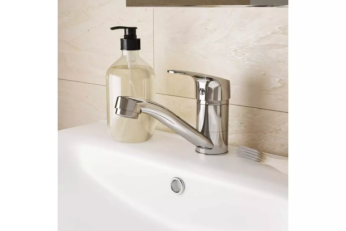 Смеситель для раковины, поворотный излив, хром, Milardo Simp, MI SIMSBR0M01, латунь, классика