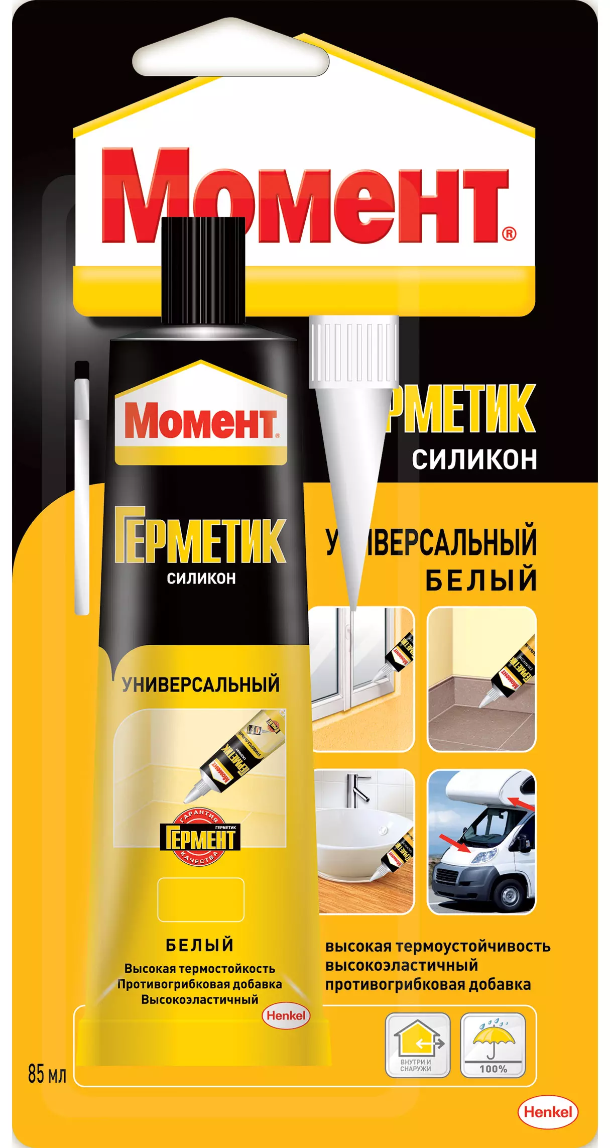 Герметик силиконовый Henkel Момент Универсальный 85мл белый