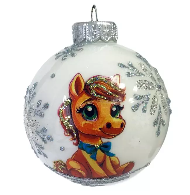 Елочный шар стекло Пони-мальчик 8 см Коломеев КУ-80-254022