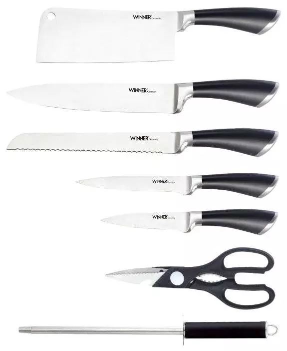Ножи WR-7353 8 предметов с подставкой. нерж.