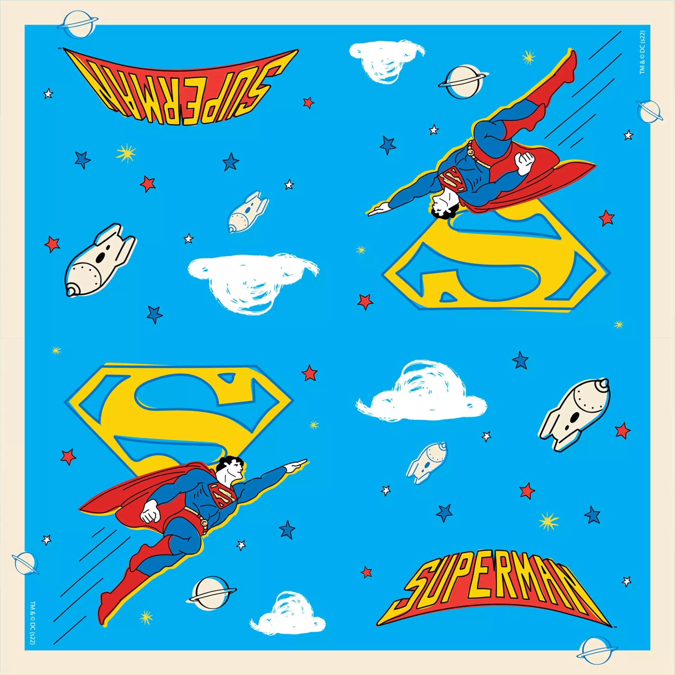 Салфетки бумажные трехслойные Superman желтый лого 33*33 см,  20 шт 303417