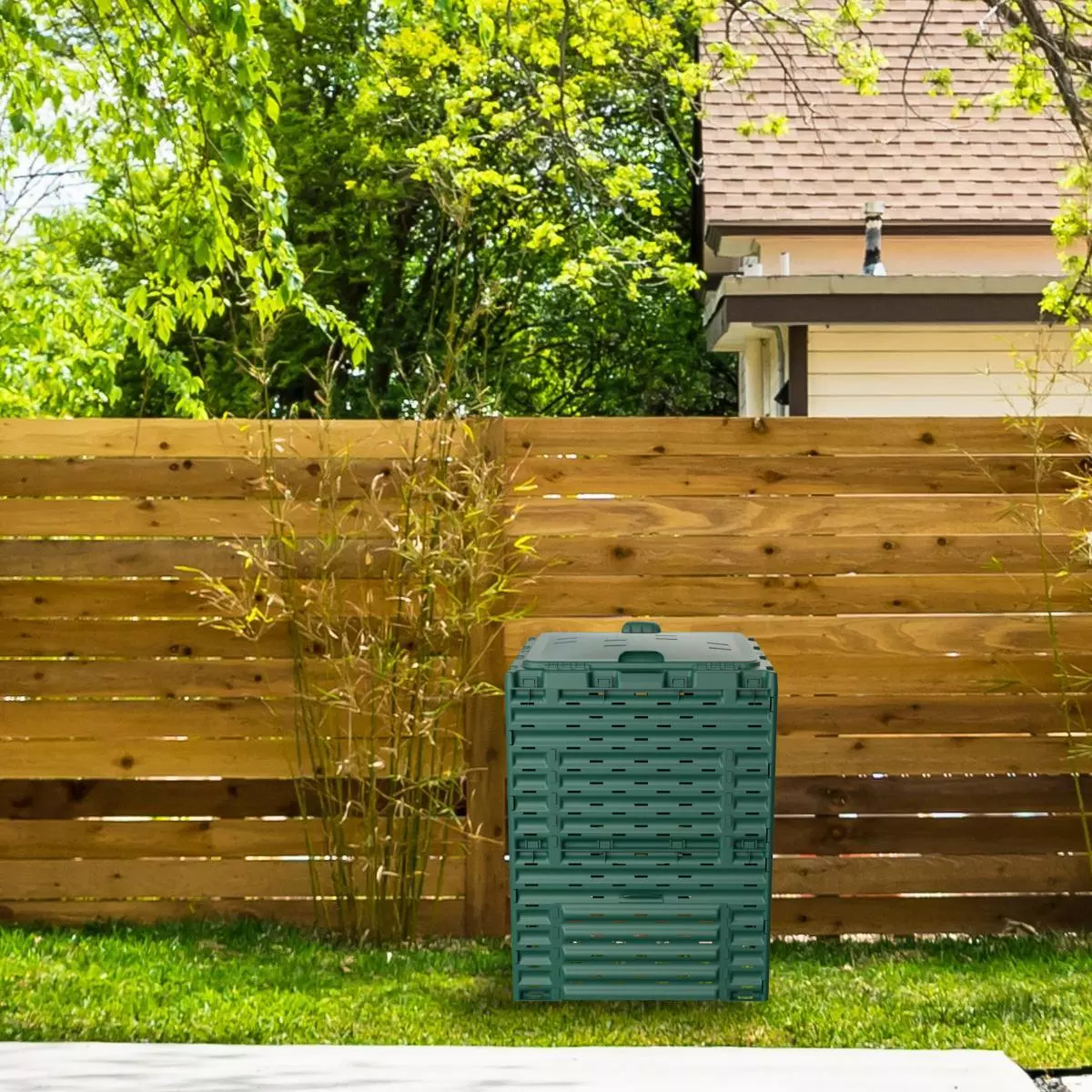 Компостер садовый 300 л Piteco с крышкой, зеленый K2130