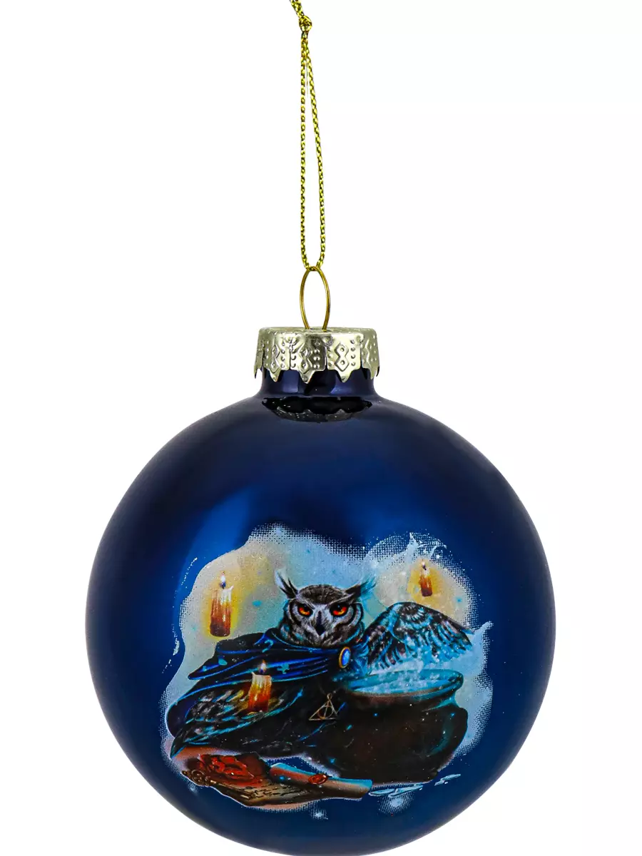 Елочный стеклянный шар Мудрая сова, 8 см ЕШ-4239
