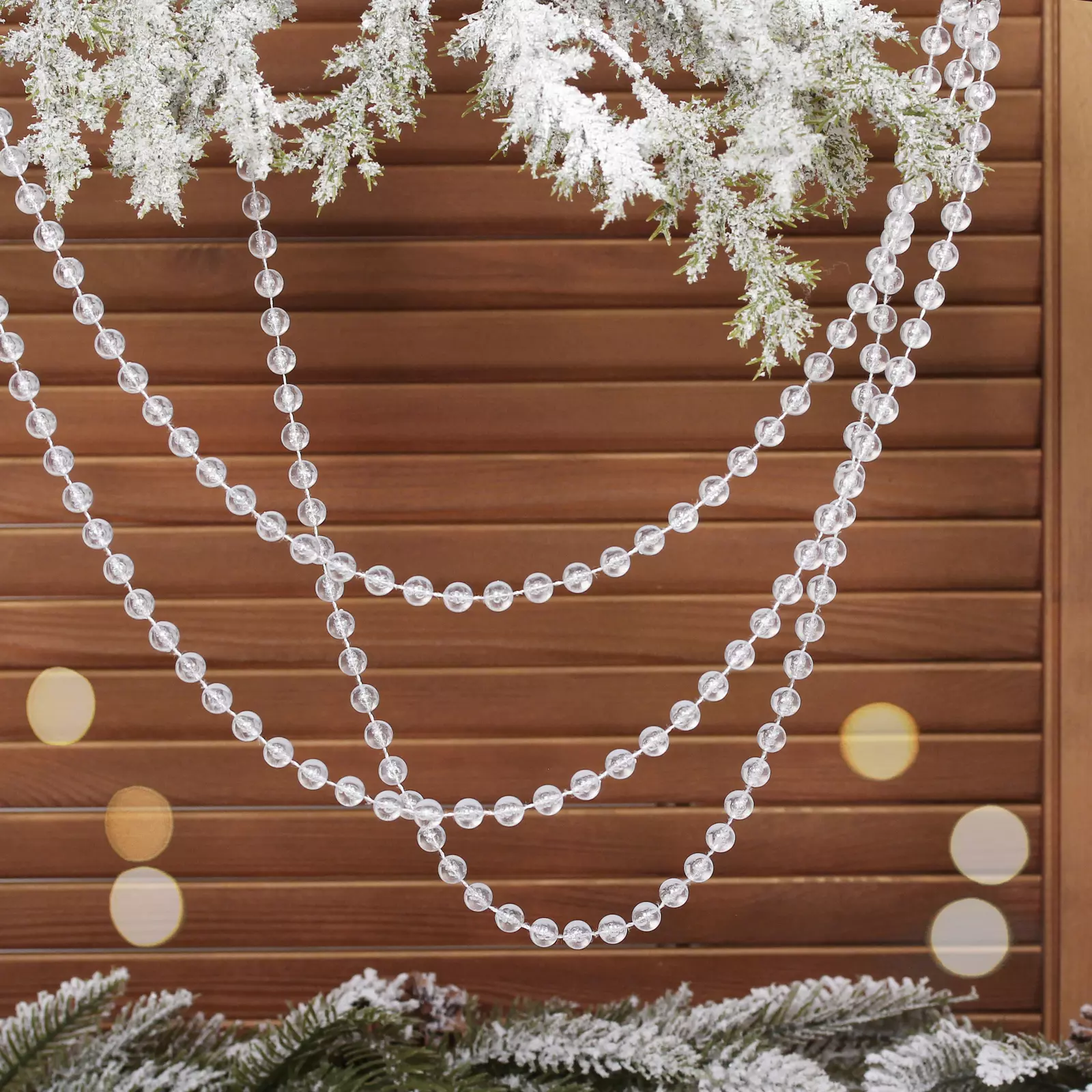 Бусы на елку 2 м Волшебная капля d 10 мм прозрачный 259-234