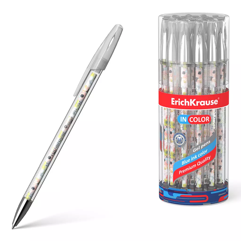 Гелевая ручка ErichKrause 50838 INCOLOR FLOWER COCKTAIL, синий