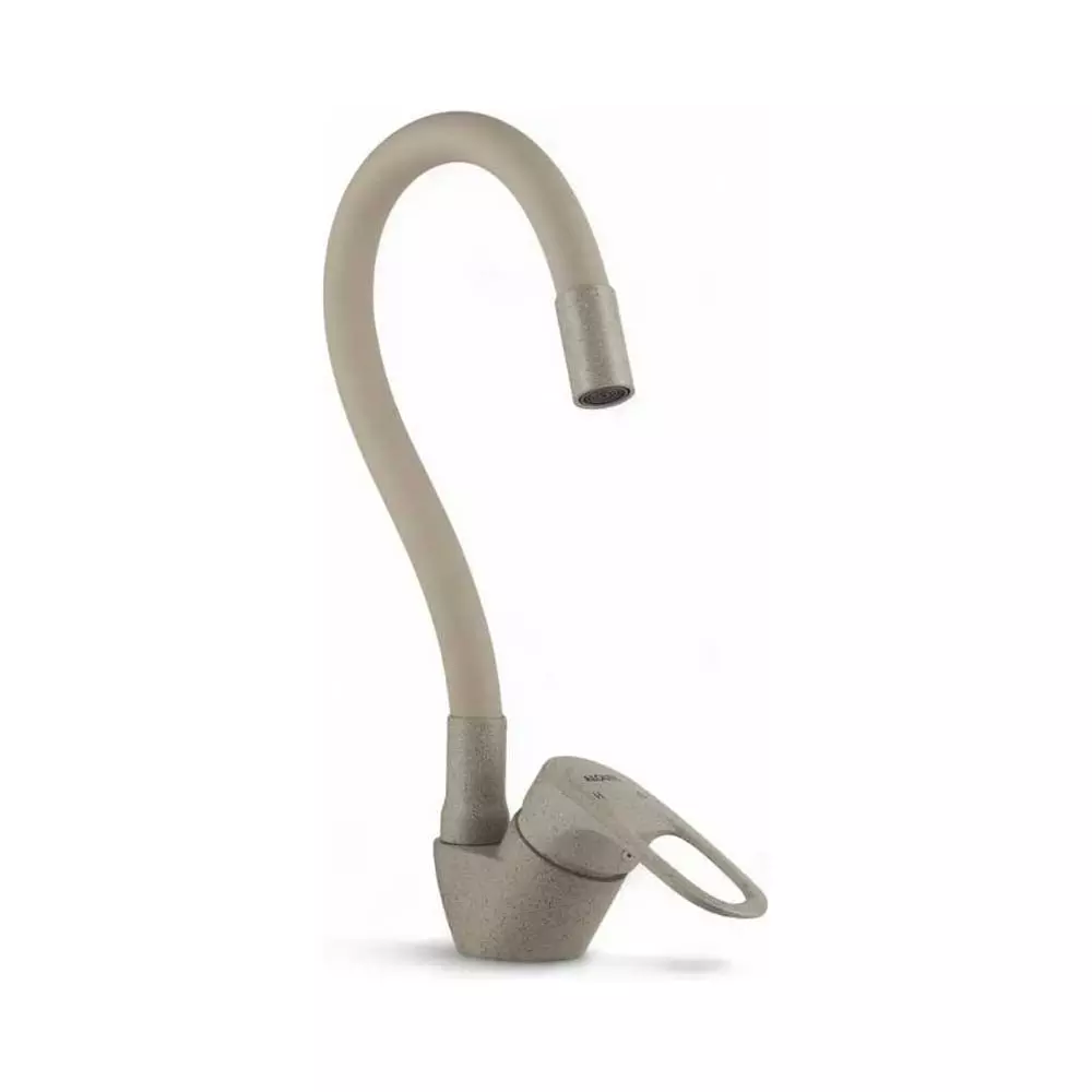 Смеситель для кухни, гибкий излив, бежевый гранит, ALOUTE A3193-302-6, эко-алюминий