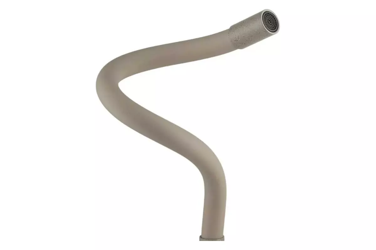 Смеситель для кухни, гибкий излив, бежевый гранит, ALOUTE A3193-302-6, эко-алюминий