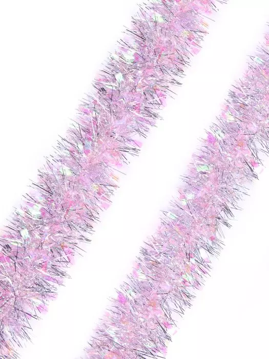 Новогодняя мишура Розовая из ПЭТ 6x200см 78806