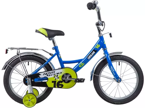 Велосипед NOVATRACK 16&quot;, URBAN, синий, полная защита цепи, тормоз нож., крылья и багажник хром.,
