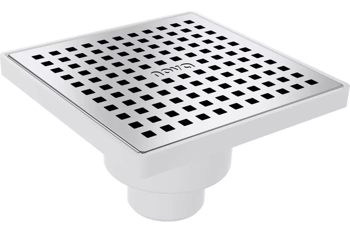 Душевой трап вертикальный 150х150 мм d50 мм решетка нерж. сталь Nova 5036