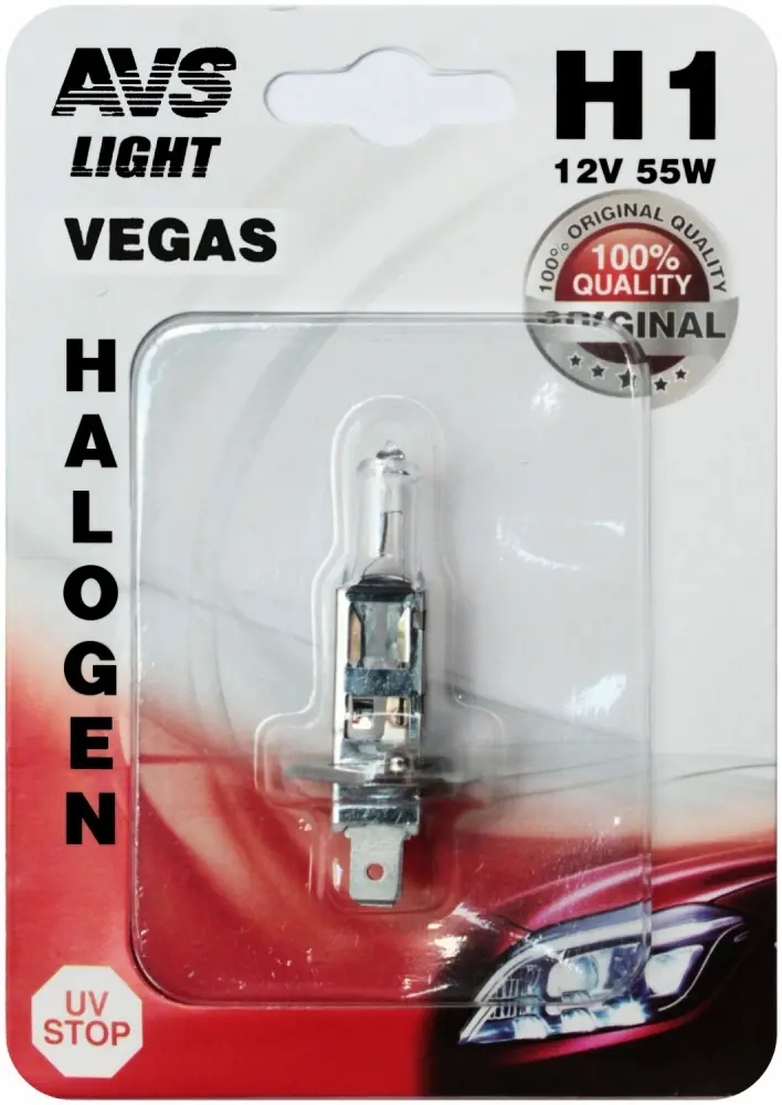 Галогенная лампа AVS Vegas в блистере H1.12V.55W.1 шт.
