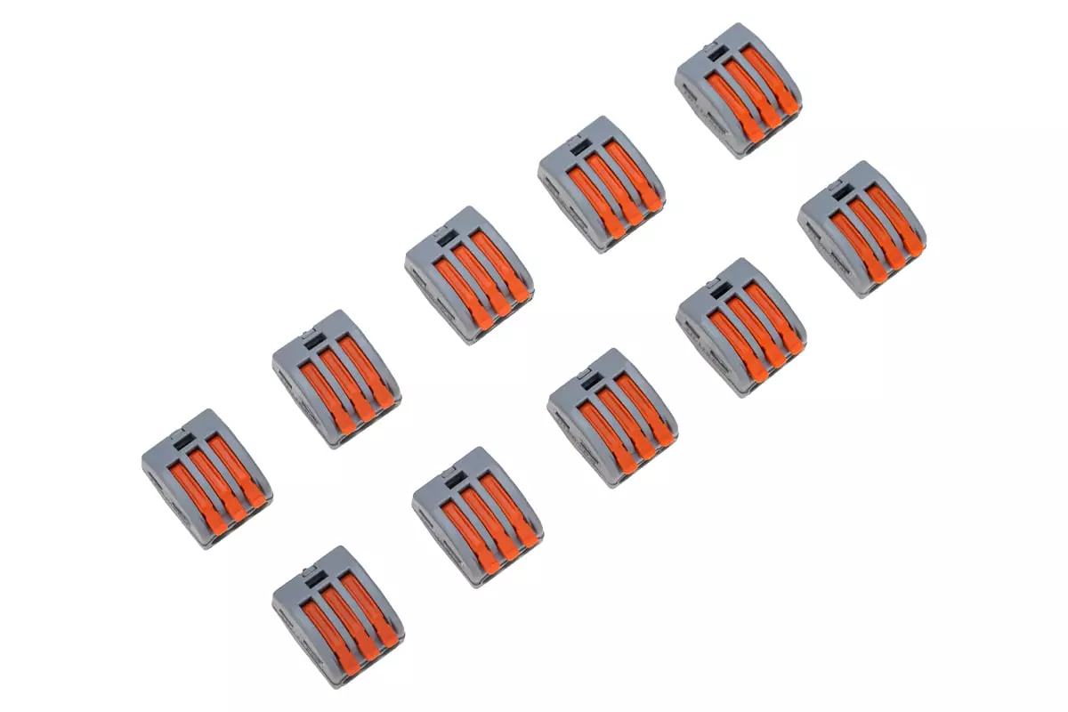 Клеммы соединительные с рычажком на 3 провода 4мм2 10шт REXANT 06-0201-B10