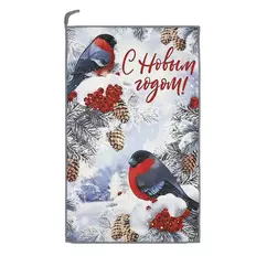 Полотенце кухонное 30*50 см микрофибра Снегири м0993 S Bravo