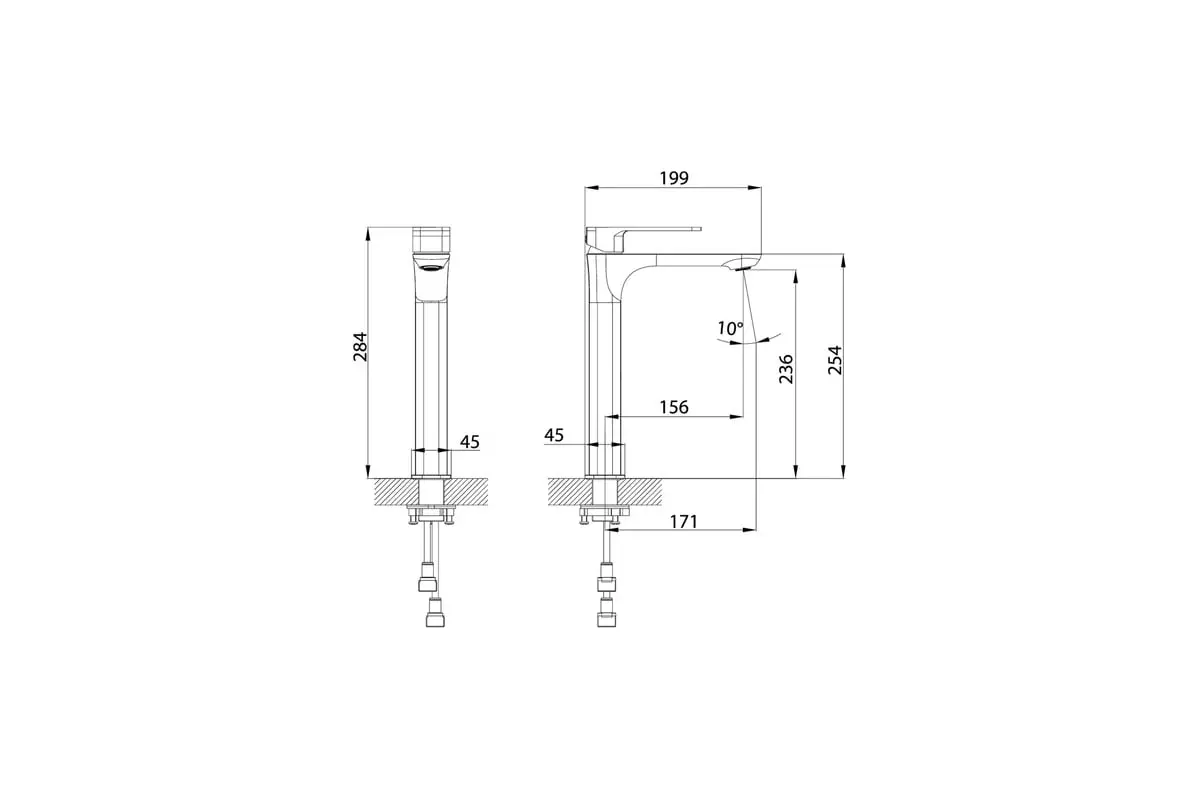 Смеситель для раковины высокий, хром, IDDIS Slide, SLISB01i01, латунь