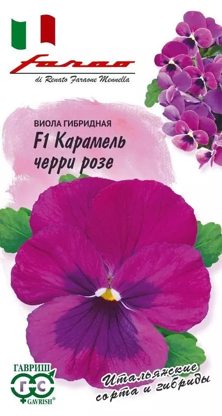 Семена цветов Виола Карамель F1 Черри Розе 7 шт (Гавриш)