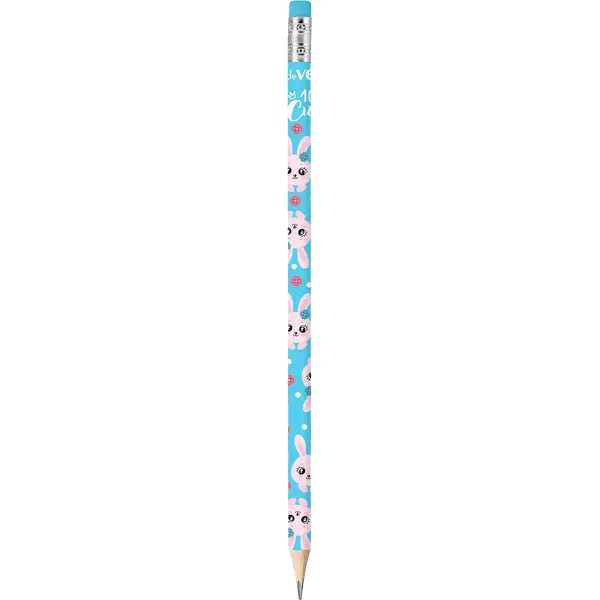 Простой карандаш deVENTE. 100% Cute. Rabbit HB, грифель 2 мм, трёхгранный, с ластик
