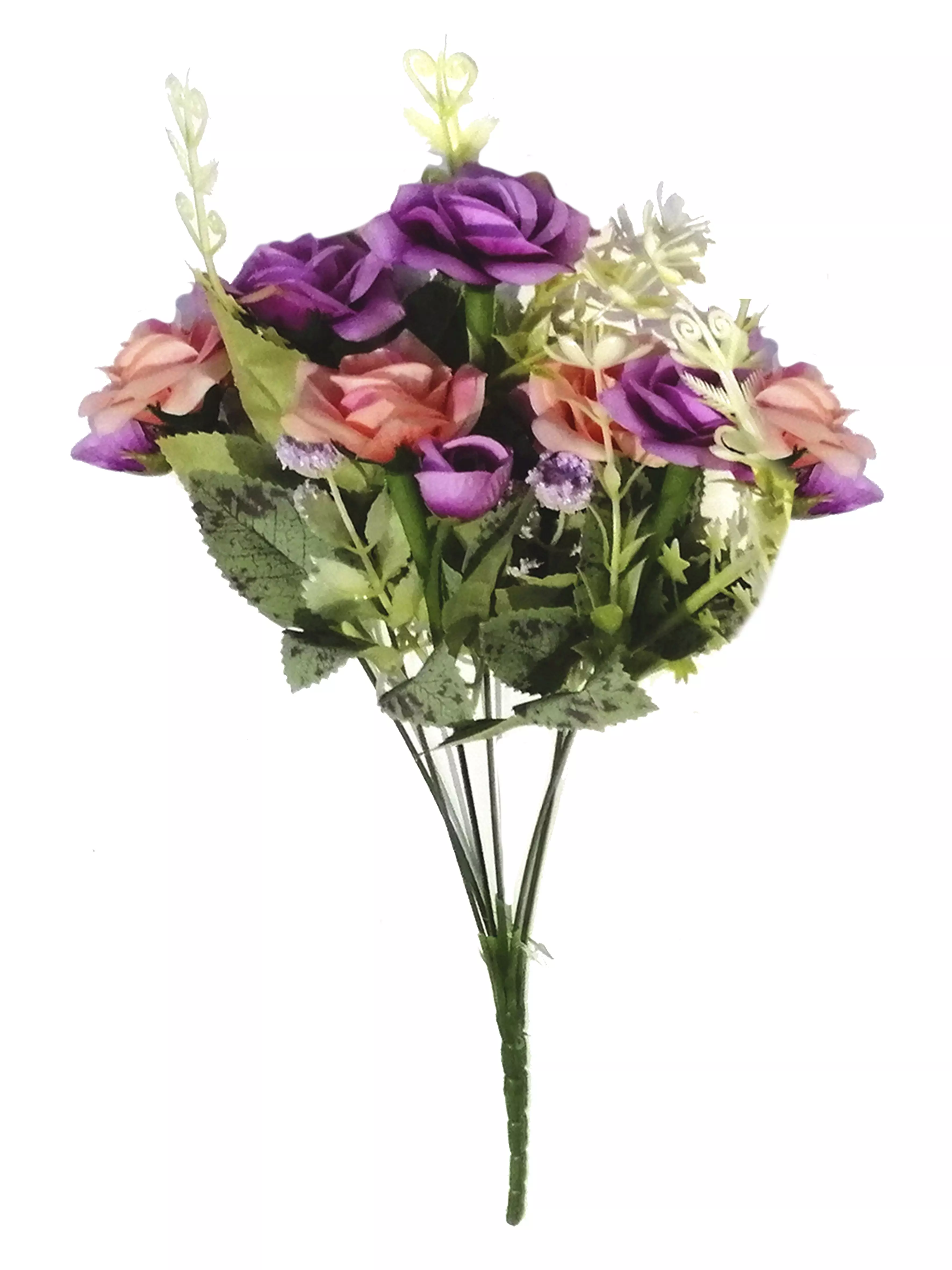 Букет искусственных цветов Разноцветные розы 38x28x20см арт.88196