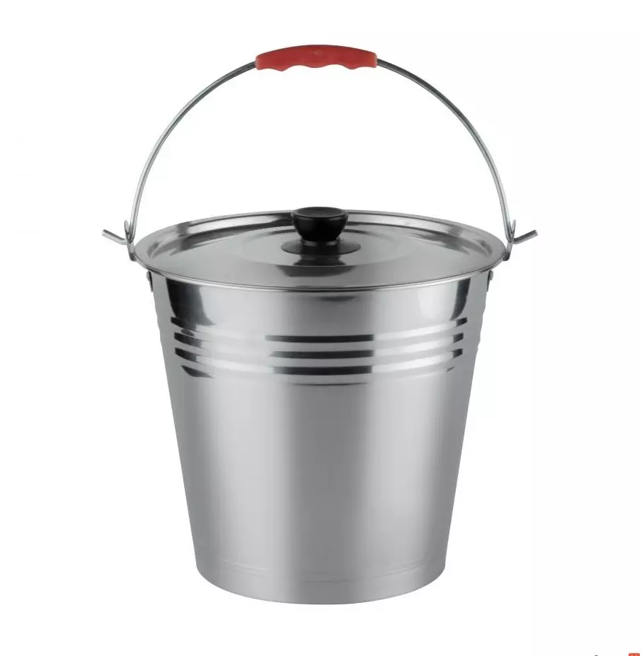 Ведро нержавеющая сталь хозяйственное с крышкой 12 л Astell AST-002-ВД-12